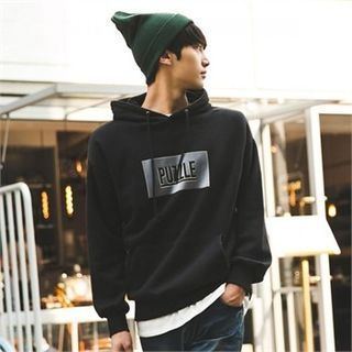 STYLEMAN Lettering Brushed-Fleece Hooded Top