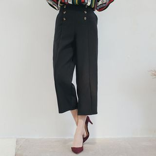 Tokyo Fashion Double-Breasted Wide-Leg Pants