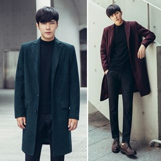 MRCYC Notched-Lapel Wool Blend Dotted Coat