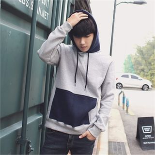 MITOSHOP Hooded Contrast-Trim Top