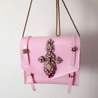 Bao Style Embellished PVC Shoulder Bag