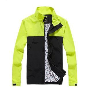 Danjieshi Stand Collar Color-Block Zip Jacket