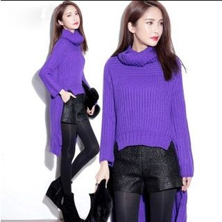 Tang House Turtleneck Dip Back Knit Top