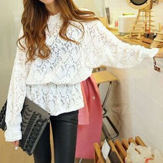 Everose Long-Sleeve Lace Top