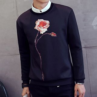 Besto Floral Print Neoprene Pullover