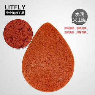 Litfly Natural Konjac Sponge (Volcanic Mud) (Tear Drop) 1 pc