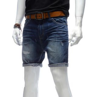 YesStyle M Distressed Washed Denim Shorts (Belt not Included)