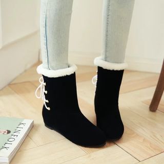 Shoes Galore Fleece-lined Lace Up Short Boots