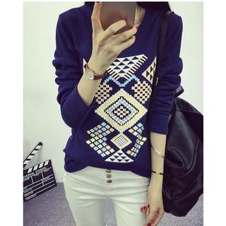 Soft Luxe Print Long-Sleeve Top
