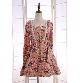 Reine Floral Print Long-Sleeve Knit Dress