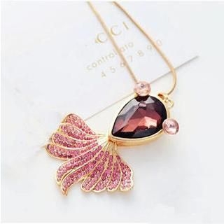 Best Jewellery Crystal Goldfish Long Necklace