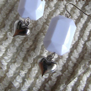 MyLittleThing White Sweet Heart Earrings(S)