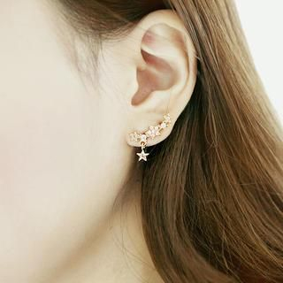 soo n soo Star-Shaped Rhinestone Earrings