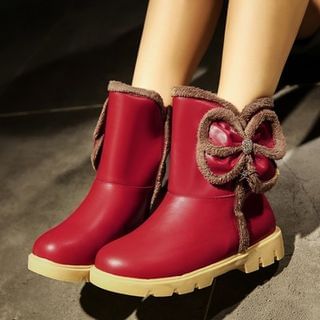 JY Shoes Bow Short Boots