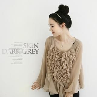 Frill-Front Chiffon Top