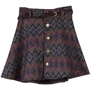 Moriville Patterned A-Line Skirt