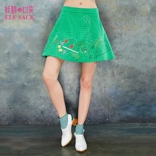 ELF SACK Embroidered A-Line Skirt