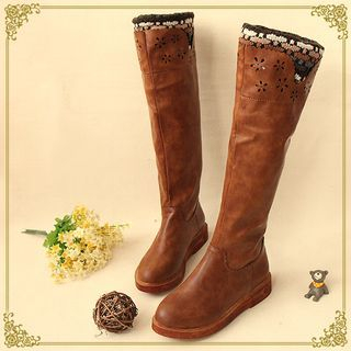 Fairyland Knit Panel Fleece-lined Tall Boots