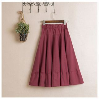 Clover Dream Elastic Waist Midi Skirt