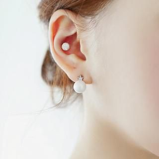 soo n soo Faux-Pearl Star Earrings