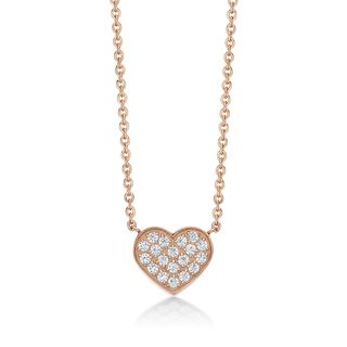 Kenny & co. 14K Rose Gold Plated Steel Necklace with Heart Shape Crystal Pendant Gold - One Size