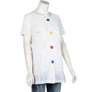 Small Mosquitoes Button Front Long Top White - One Size
