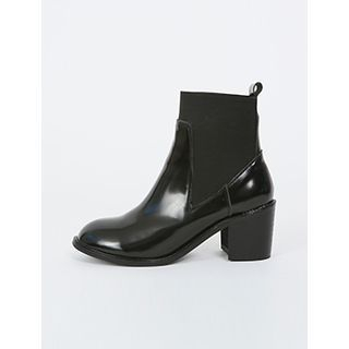 FROMBEGINNING Patent Banded Ankle Boots