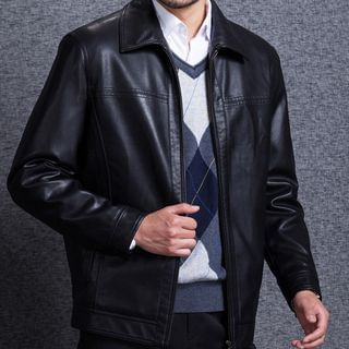 Modpop Genuine Leather Zip Jacket