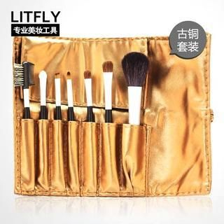 Litfly Make-Up Brush Set (Bronze) 7 pcs + bag