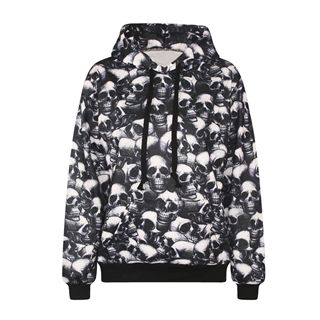 Omifa Skull-Print Hooded Pullover Multicolor - One Size