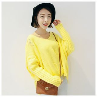 Sens Collection Hooded Cable Knit Sweater