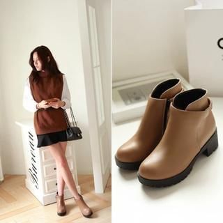 Pastel Pairs Faux Leather Ankle Boots