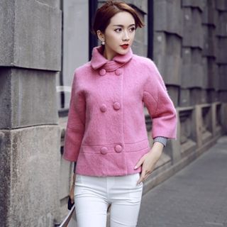 Sherbo 3/4-Sleeve Double-Breasted Coat