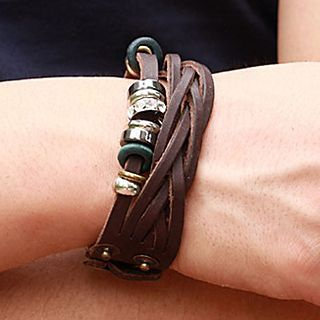 Andante Genuine Leather Rhinestone Bracelet