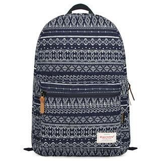 Mr.ace Homme Geometric-Pattern Canvas Backpack