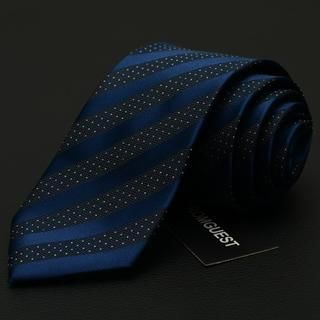 Romguest Striped Neck Tie Black, Blue - One Size