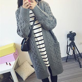 FR Cable Knit Long Cardigan