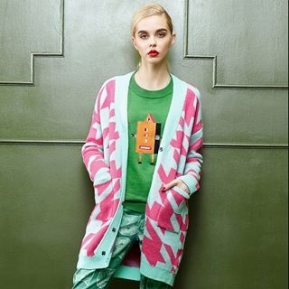 ELF SACK Patterned Long Cardigan