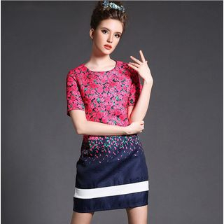 Ovette Short-Sleeve Floral Dress