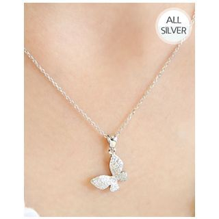 Miss21 Korea Butterfly-Pendant Silver Necklace