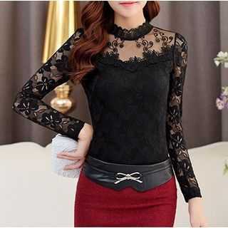 Sienne Long-Sleeve Lace Top