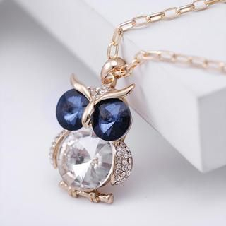 Best Jewellery Crystal Owl Long Necklace