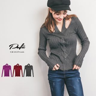 PUFII Cable Knit Top