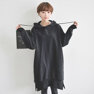 JUSTONE Hooded Brushed-Fleece Lined Pullover Dress