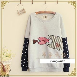 Fairyland Fish Patchwork Pullover