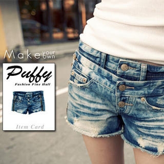 Washed Denim Shorts