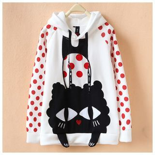 Cute Colors Cat Accent Hooded Pullover