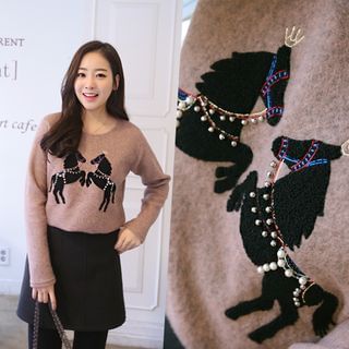 CLICK Beaded Knit Top