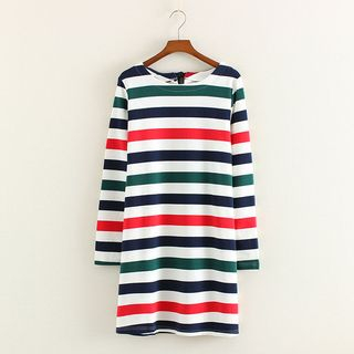 Mushi Long-Sleeve Striped Long T-Shirt
