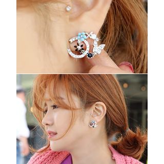 Miss21 Korea Patterned Rhinestone Earrings